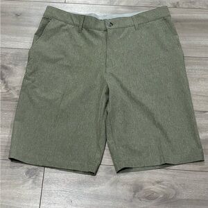 Adidas Men's Sage Green Flat Front Shorts Size 34